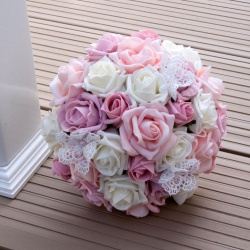 Bridemaid bouquet of pink foam roses