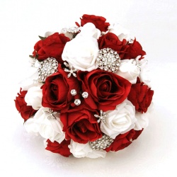Red and White Jewelled Bouquet