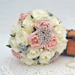 Jewelled Bouquet – Light Pink & Cream